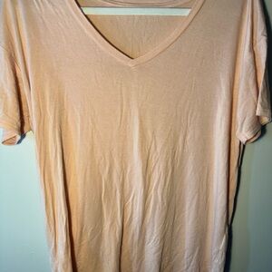 American Age Light Peach V-Neck Tee